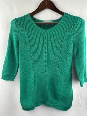 Women’s NY Collection Short Sleeve Sweater Green Size S